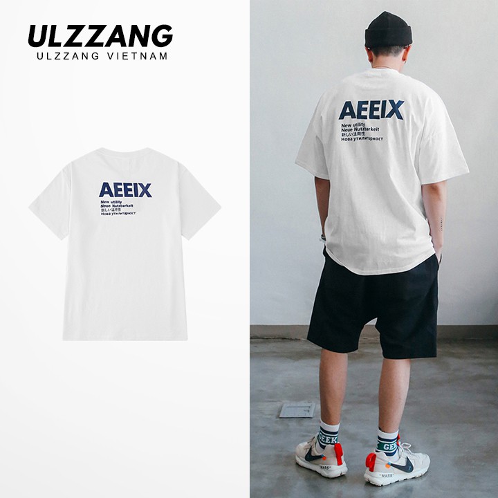 Áo thun tay lỡ ULZZANG cotton dáng unisex form rộng in hình AEEIX | BigBuy360 - bigbuy360.vn