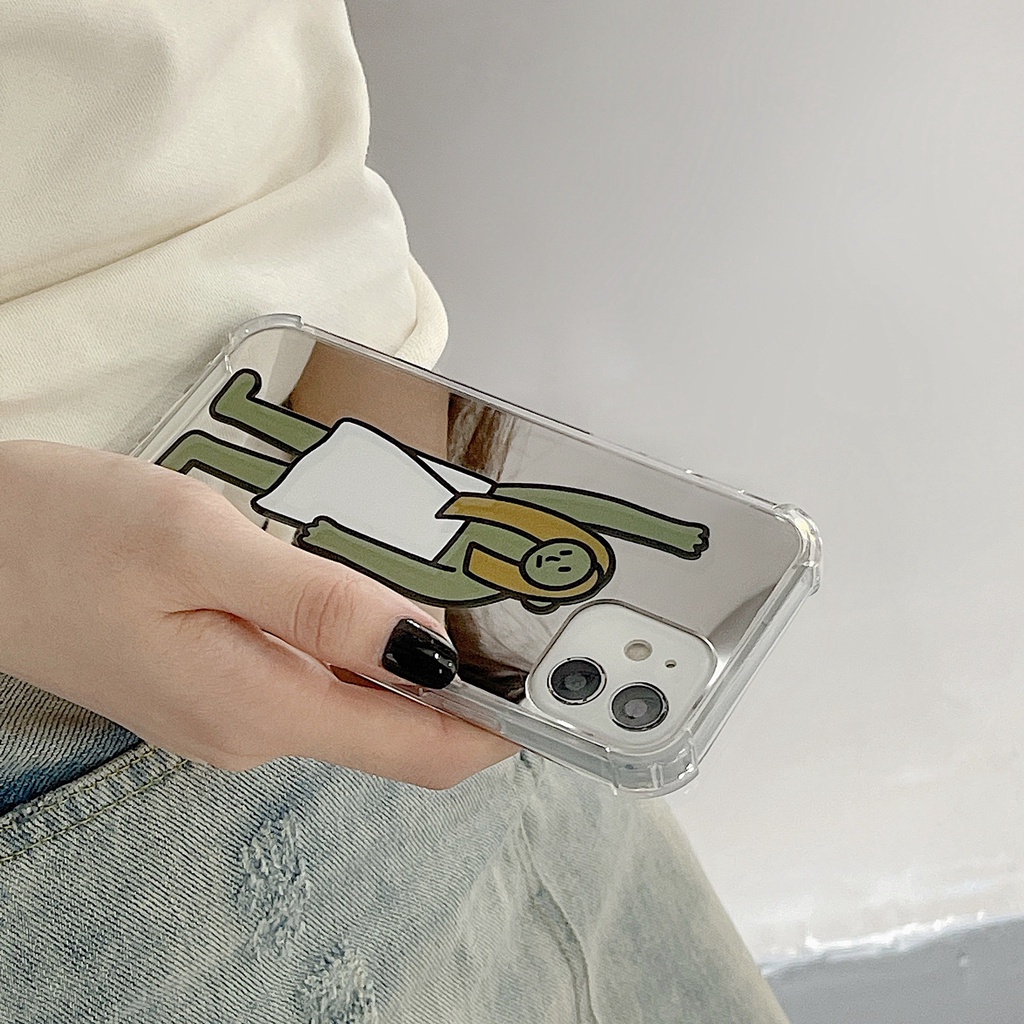 Ốp lưng iphone Ốp Điện Thoại TPU Mặt Gương Họa Tiết Cô Gái Cho iPhone 11 Pro Max 12 Pro Max X Xr Xs Max 7 8 Plus SE 2020 Dinuo case