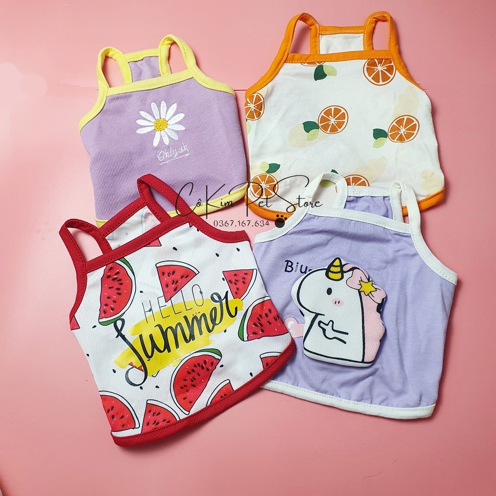 Quần áo cho chó, quần áo cho mèo, áo cho thú cưng 2 dây 3 lỗ