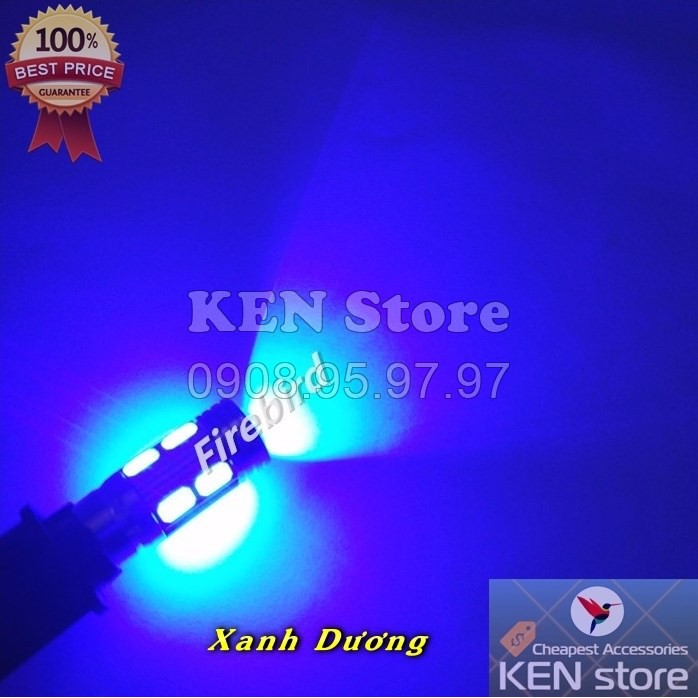 Bóng LED T10 đèn xi nhan, đèn demi xe máy ô tô 10 chip smd 5730