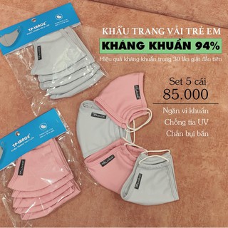 KHẨU TRANG VẢI KHÁNG KHUẨN CHO EM BÉ( combo 3 cái)