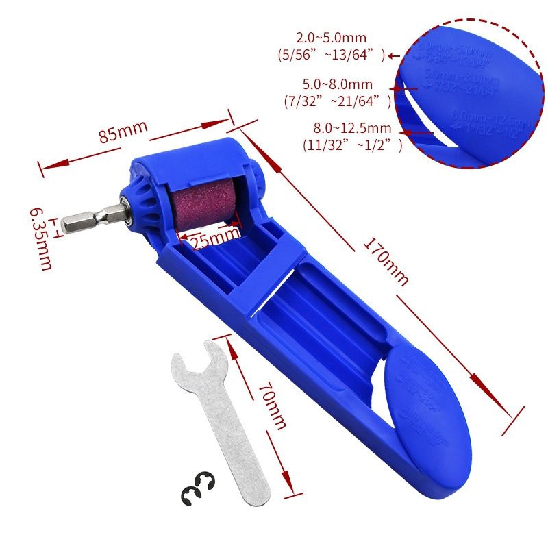 [RẺ VÔ ĐỊCH] Bộ dụng cụ mài mũi khoan, cữ mài mũi khoan 2-12.5mm gắn máy khoan cầm tay