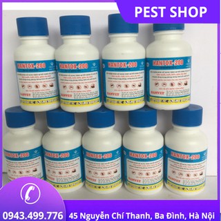Xịt bọ, ve, ve, rận, bọ chét, mạt gà hantox 200 lọ 100ml