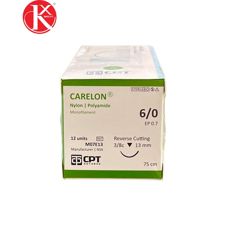 CHỈ PHẪU THUẬT KHÔNG TIÊU DÙNG TRONG THẨM MỸ CPT CARELON NYLON Số 6/0 - M07D13/ M07D13 / M07E13