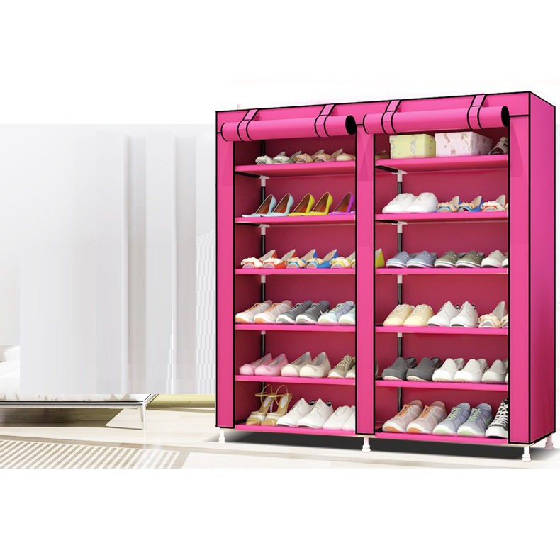 Tủ vải để giầy dép, quần áo đa năng 7 tầng 12 ngăn (nâu) - XẢ HÀNG GIÁ GỐC - BQ4