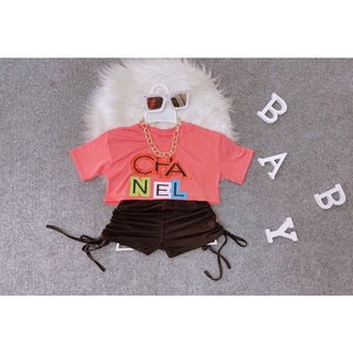 Set áo crop kèm quần rút