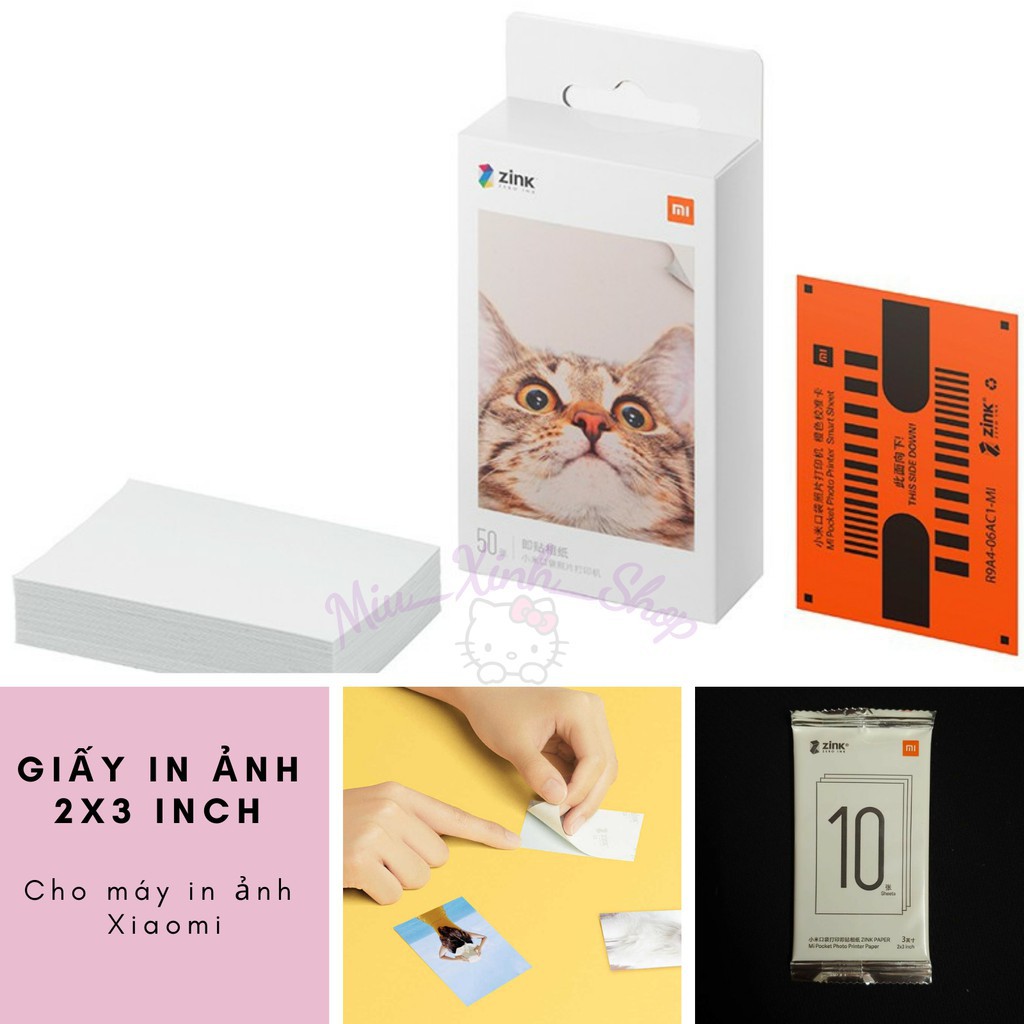 Giấy in ảnh zink 2x3'' dùng cho máy In ảnh canon PV123, Hauwei, Xaomi