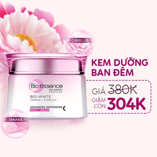 Kem dưỡng trắng chuyên sâu ban đêm BIO-White chiết suất Tanaka- camellia