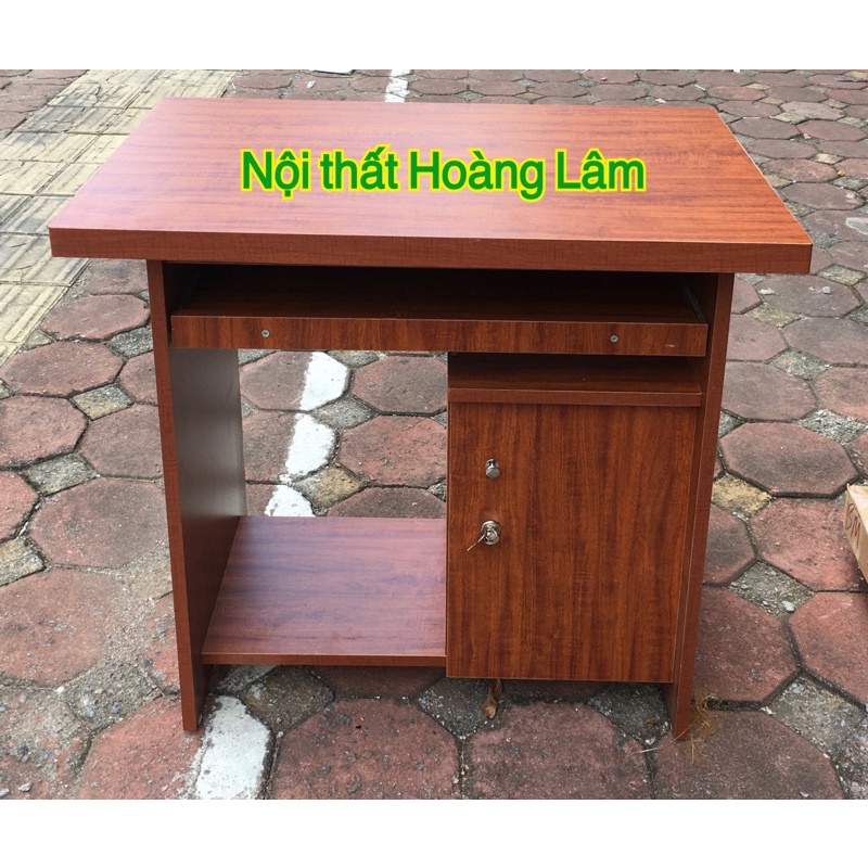 Bàn vi tính 80 cm có hộc tủ khóa