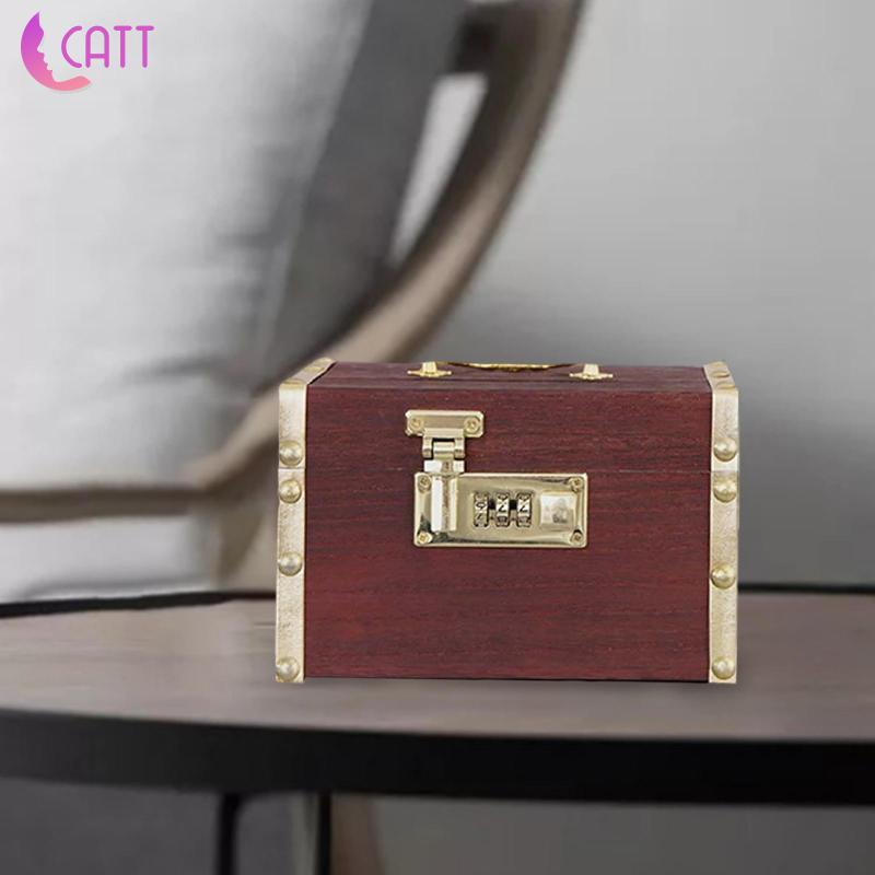 1  Hộp Đựng Tiền Tiết Kiệm Phong Cách Cổ Điển Có Khóa Mật Khẩu Dành Cho