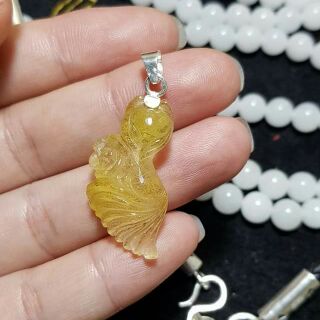Mặt hồ ly t.a tóc màu vàng kèm móc bạc