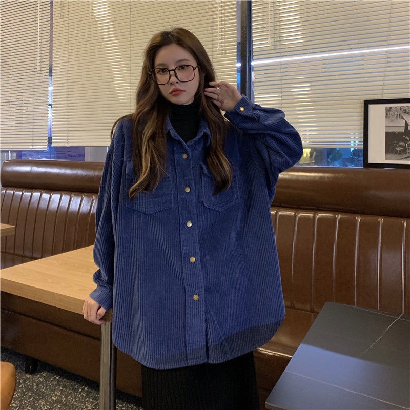 Áo sơ mi tay dài dáng rộng thiết kế mới thời trang theo phong cách vintage dành cho nữ