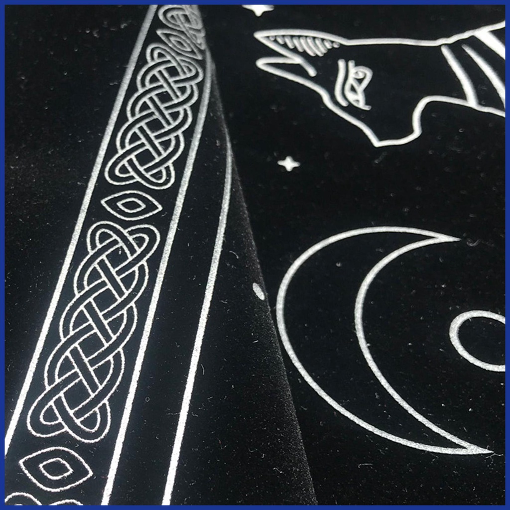 Khăn Trải Bàn Bói Tarot Hình Vuông Bằng Vải Flannel In Mắt Trăng Ai Cập