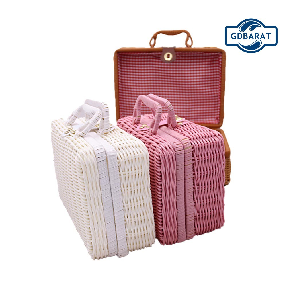 Giỏ Mây Đựng Đồ Trang Điểm Phong Cách Vintage Độc Đáo Với Nhiều Kích Thước