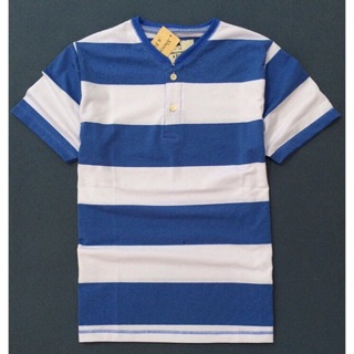 Áo thun cổ trụ ABERCROMBIE phối sọc thời trang cao cấp (06)
