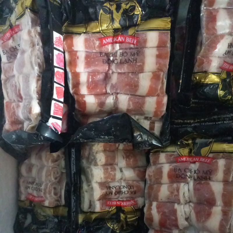 Ba chỉ bò mỹ chuẩn Exel 500g Hàng đẹp đều không độn Ba chỉ bò nướng