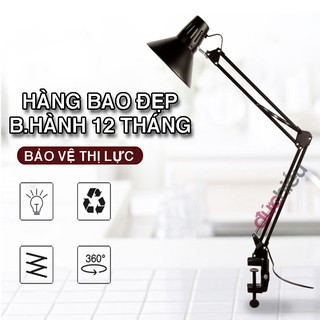 [ Hàng bao đẹp – BH 12 tháng - tặng kèm bóng LED ] Đèn bàn học sinh có kẹp HM-1004 sơn tĩnh điện piaxar – loại lớn