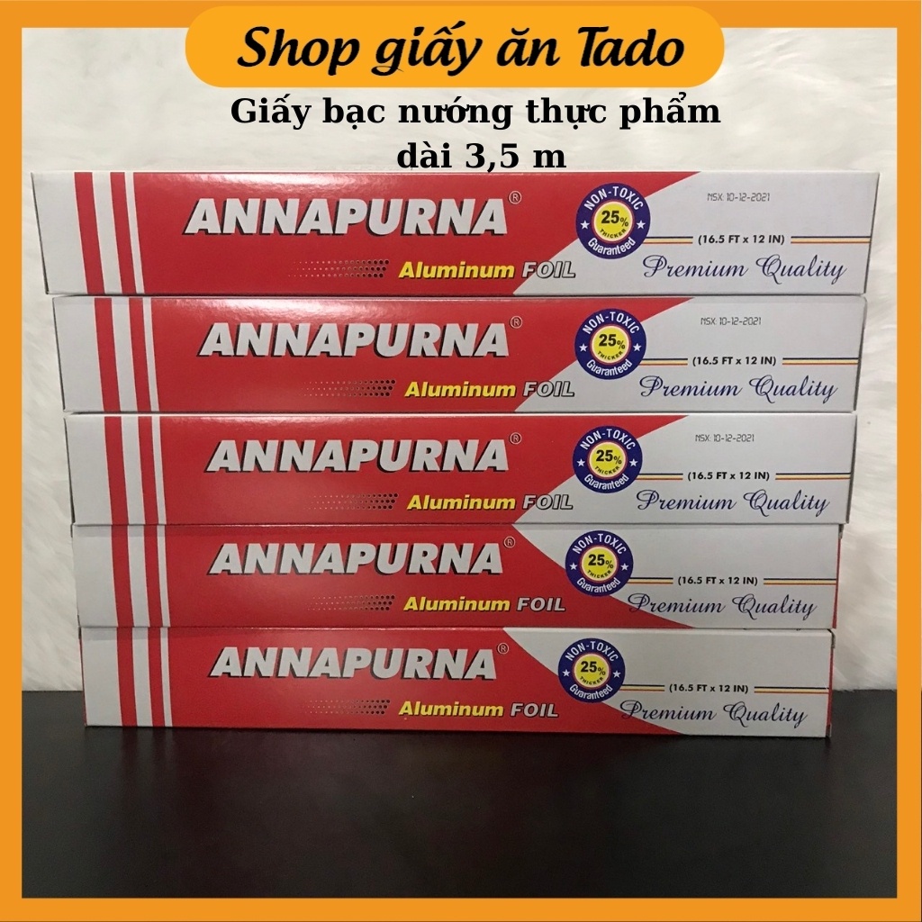 Giấy bạc nướng nồi chiên không dầu ANNAPURNA dài 3,5m làm bánh, bọc thực phẩm, lót nồi chiên TaDo ALU7674