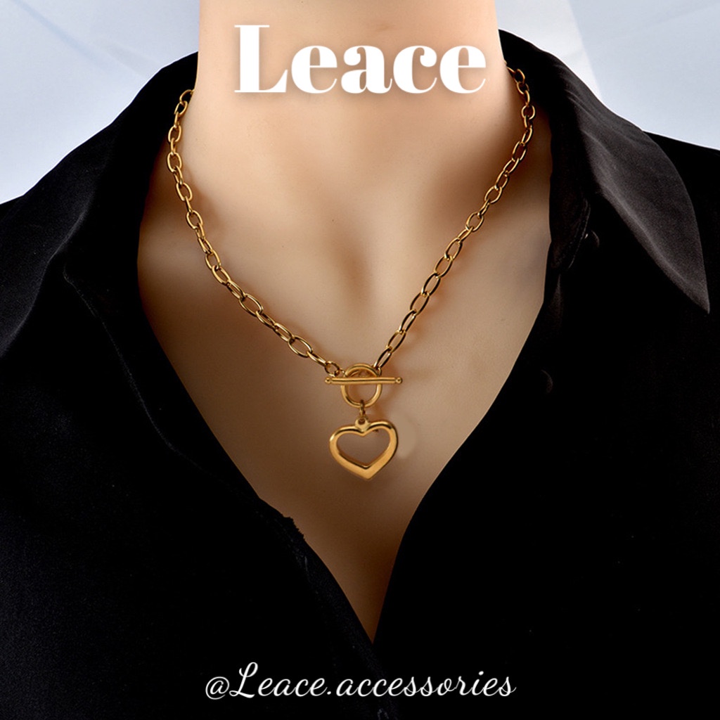 Dây chuyền, vòng cổ hợp kim mặt trái tim đơn giản thời trang NL014,015 Leace.accessories