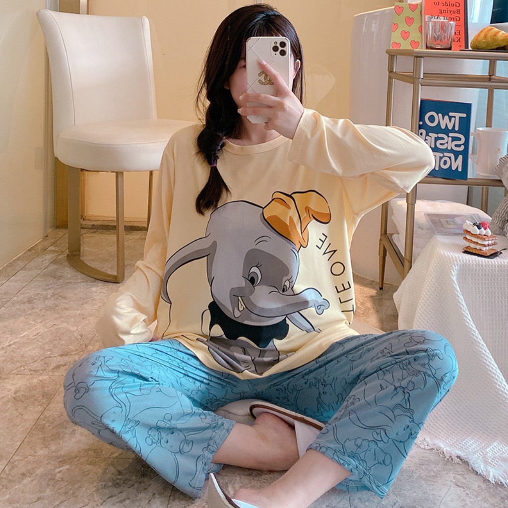 Bộ đồ ngủ, đồ ngủ nữ dài tay pijama freesize cotton hàng Quảng Châu siêu đẹp (ẢNH/VIDEO THẬT) | BigBuy360 - bigbuy360.vn