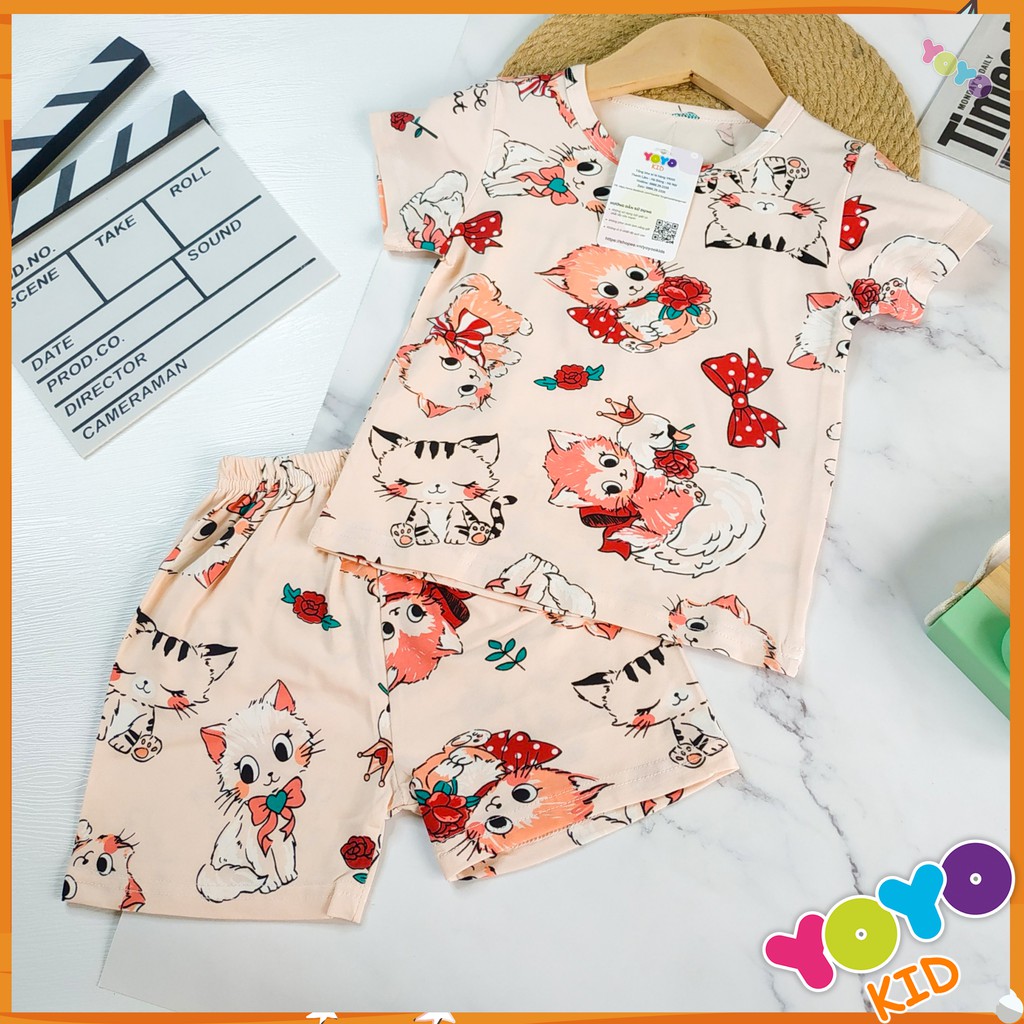 Bộ Cộc Tay  Mùa Hè Cho Bé Trai Và Bé Gái, Yoyokid Hàng Thun Lạnh Co Dãn 4 Chiều size từ 9 - 15kg