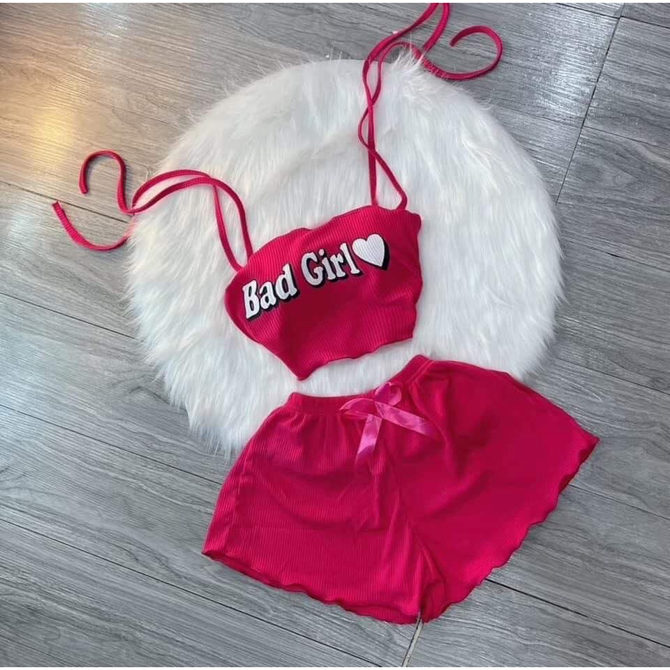 Set BadGirl 2 dây sexy Cotton gợi cảm
