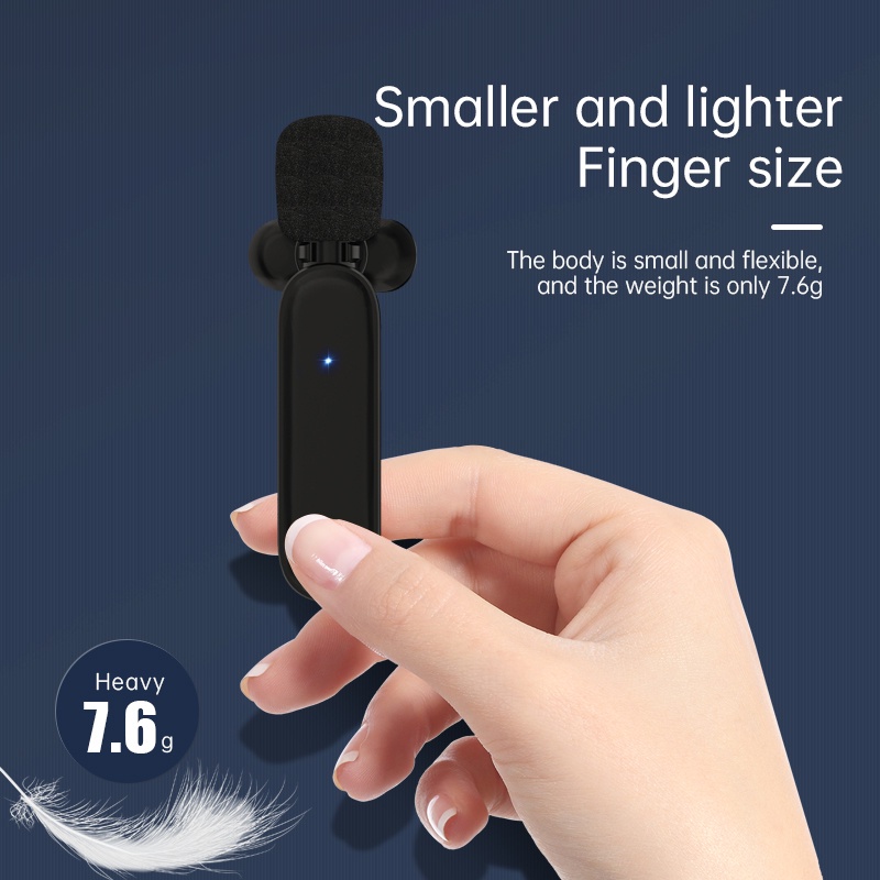 Micro không dây kẹp cổ áo giảm tiếng ồn 2.4G hỗ trợ ghi âm/phát trực tiếp cho điện th