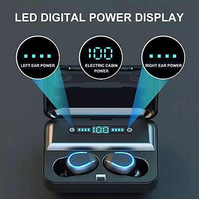 Tai nghe bluetooth 5.0 true wireless TWS F9-5 Cảm ứng chữ U - Kèm theo Dock sạc dự phòng