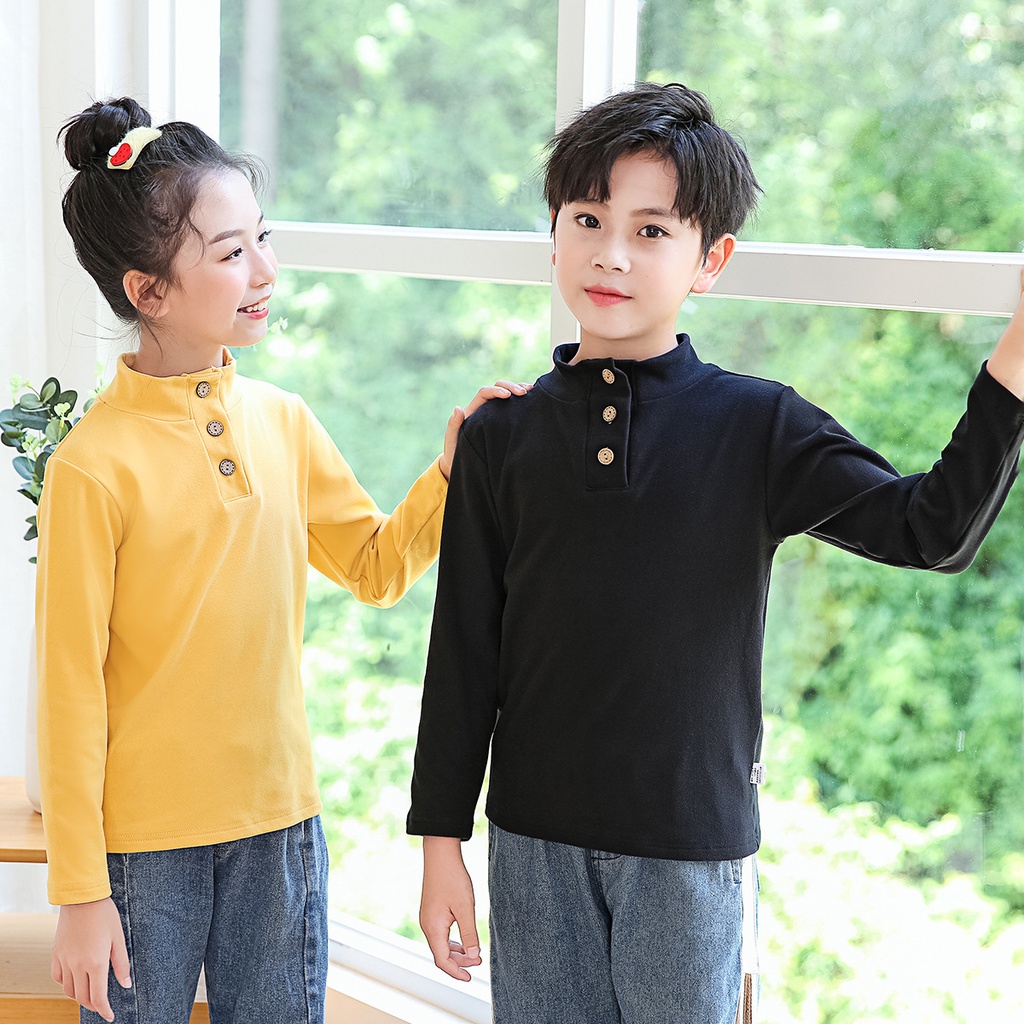 Áo thun IQ ANGEL tay dài cổ cao thời trang cho bé