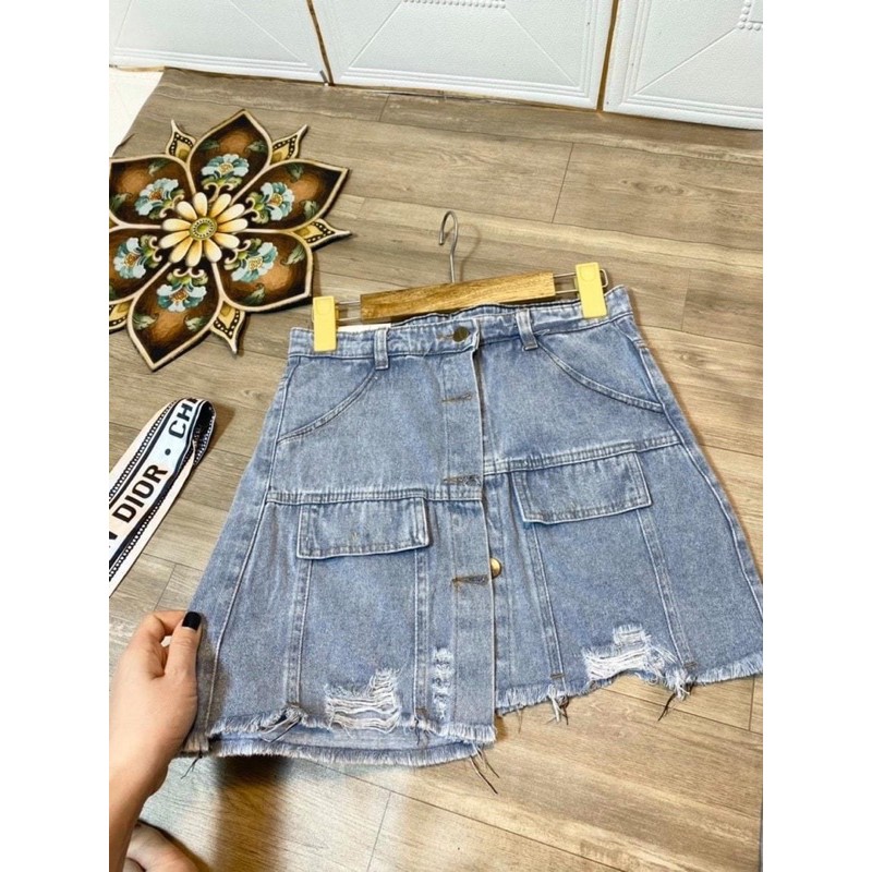 CHÂN VÁY JEANS LỆCH TÀ SIÊU HOT | BigBuy360 - bigbuy360.vn