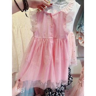 Váy ren hồng lấp lánh( hàng sale ko đổi trả)