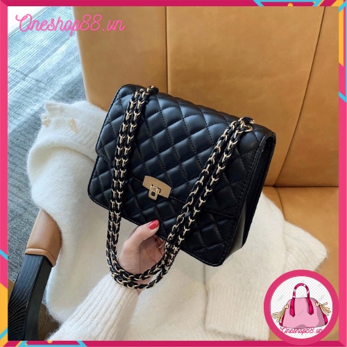 👏 🌺 Túi xách nữ thời trang Cnk dáng hộp ô trám phong cách vintage-ONESHOP88.VN