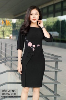 Đầm peplum bèo lệch NK