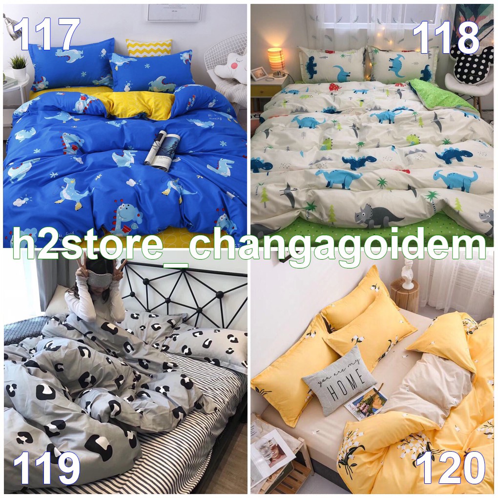 Bộ Chăn Ga Gối Cotton Poly Nhập Khẩu Ga Hàn Quốc (Chát Chọn Mẫu)