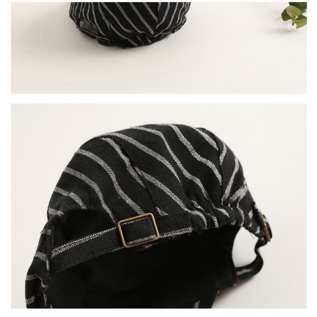Nón bere kẻ sọc phong cách Hàn Quốc cho bé trai