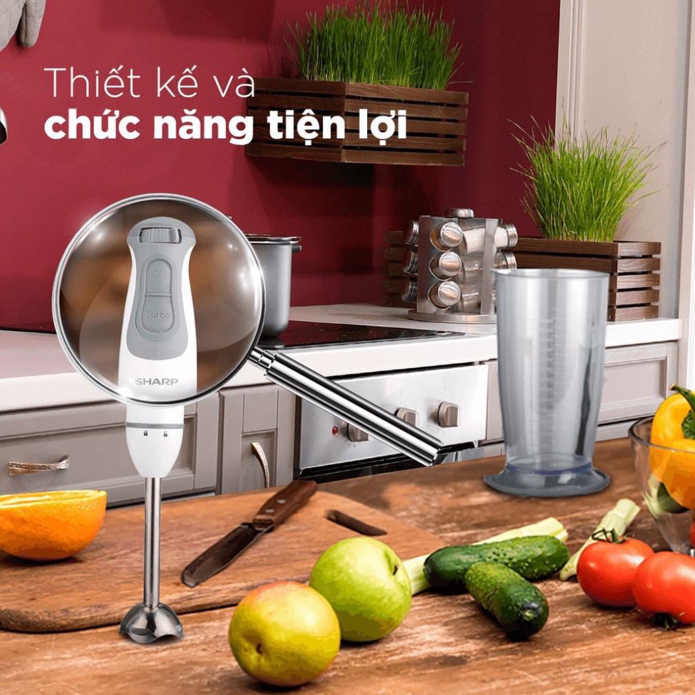 Máy xay cầm tay đa năng Sharp EM-H076SV-WH - Chính hãng BH 12 tháng