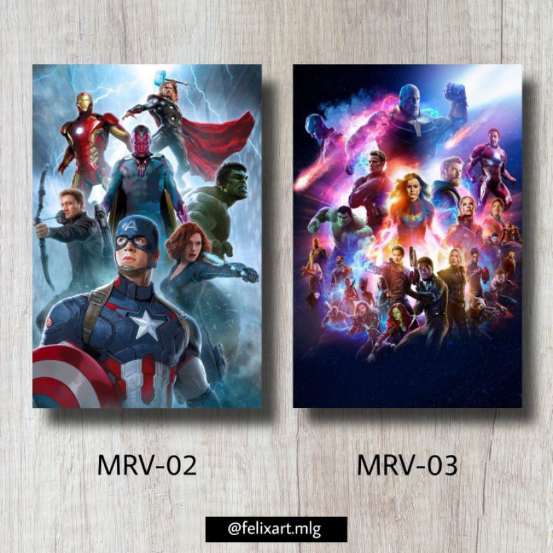 Tranh Treo Tường Khung Gỗ Hình Siêu Anh Hùng Marvel