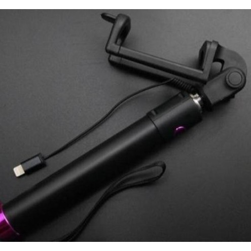 GẬY TỰ SƯỚNG SELFIE STICK ĐEN CHUYÊN CHO IP CẮM JACK CẮM LIGHTNING