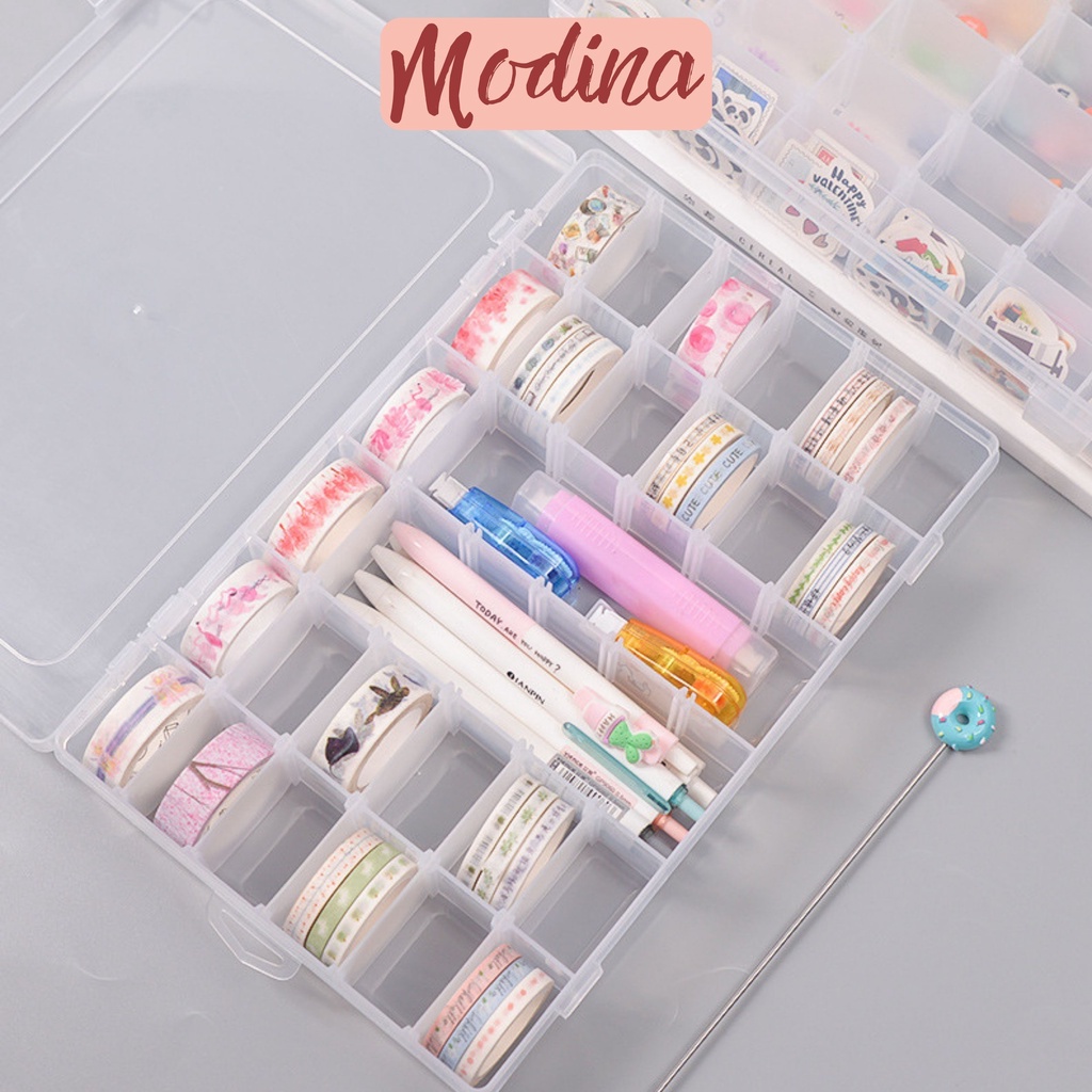Hộp nhựa nhiều ngăn đựng washi tape, kệ để đồ mini đựng văn phòng phẩm