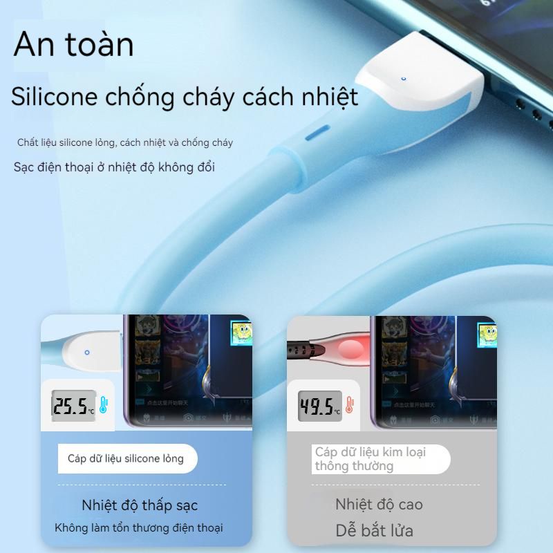 Dây Cáp Sạc Nhanh Loại c 6A Cho Samsung / vivo / oppo / Xiaomi Dài 2m