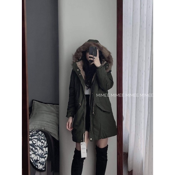 Áo khoác Parka Trf mimee lót lông dày siêu ấm