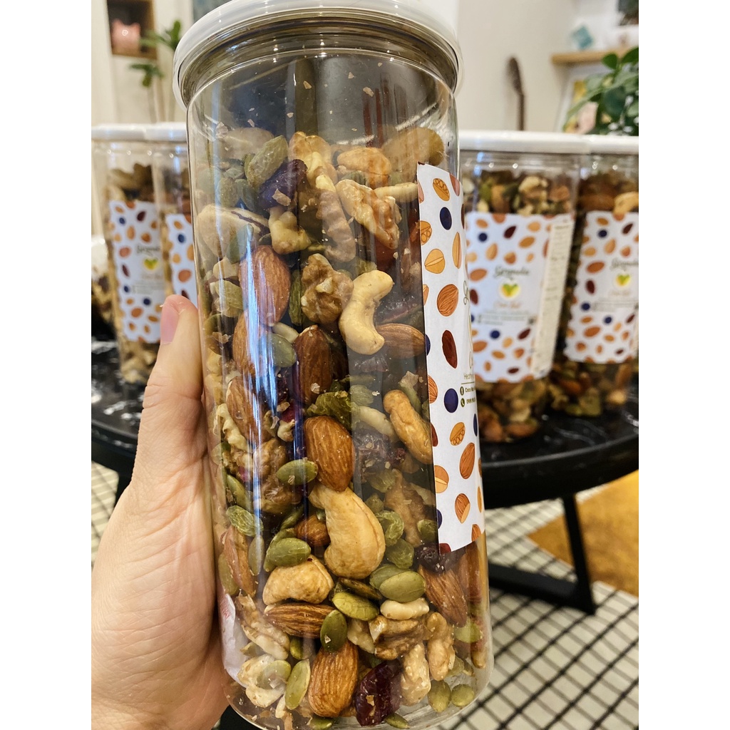 Granola nguyên hạt, KHÔNG YẾN MẠCH, Ngũ cốc giảm cân không đường, nướng mật, không phụ gia và chất bảo quản