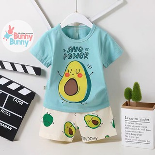 Bộ đồ mặc nhà xuất Hàn cho bé từ 3 tuổi đến 9 tuổi hình quả bơ - NG46