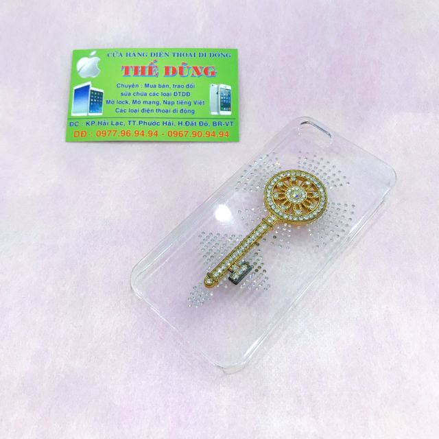 Ốp lưng iPhone 5/5s đính đá dễ thương trong suốt