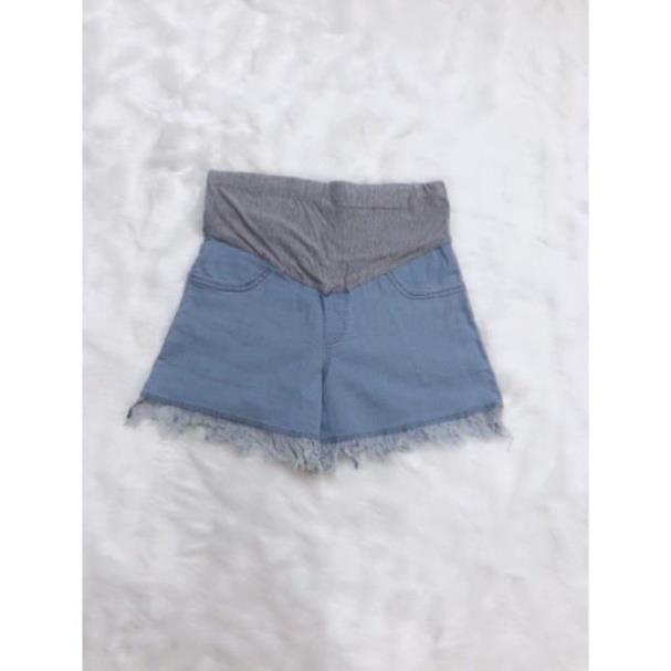 Quần SOOC Bầu Jean RÁCH cạp cao có chun và cúc điều chỉnh hàng đẹp