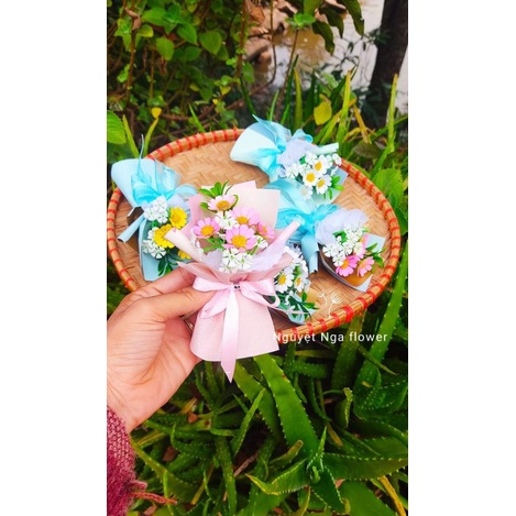 Hoa mini trang trí bánh kem, hộp quà