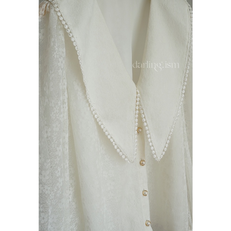áo cổ V phối ren tay phồng dài adaline shirt - darling.ism | BigBuy360 - bigbuy360.vn