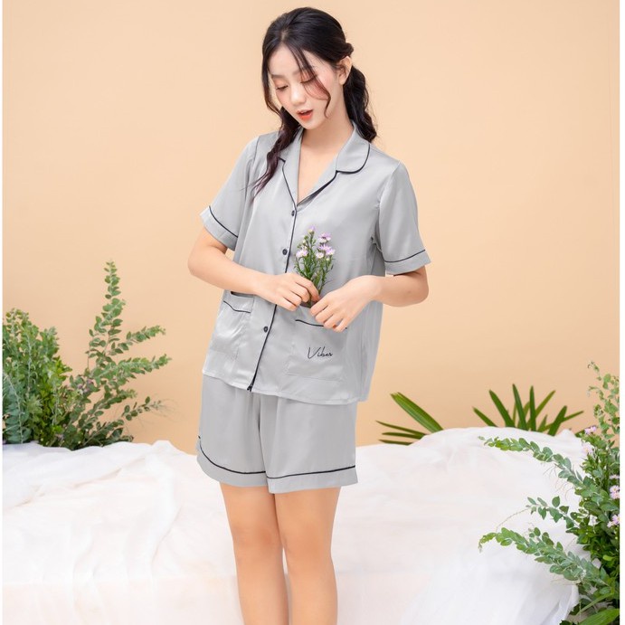 Bộ pijama chất liệu Lụa cao cấp VIBES Gray Silk Py Set