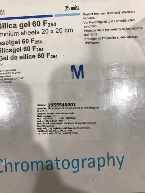 Bản mỏng silicagel TLC silica gel 60 F254 Đức 1 hộp