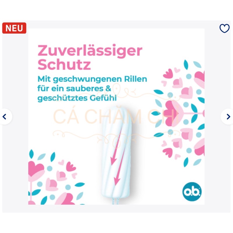 Tampon OB Đức mẫu mới nhất đủ size - Băng vệ sinh dạng nút Date 2027